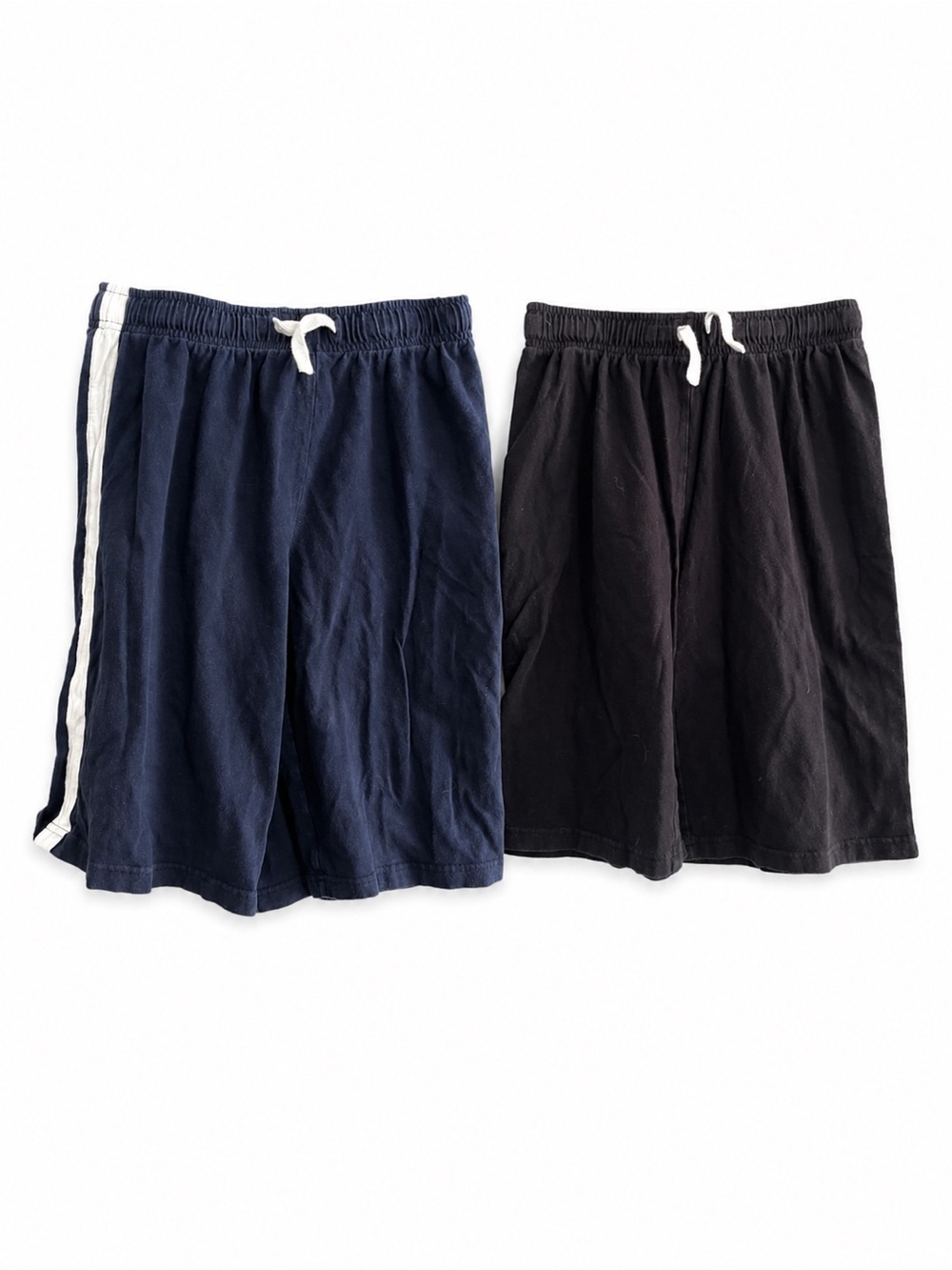 Set of 2 Boys Drawstring Athletic Shorts Sweatshorts- Navy & Black